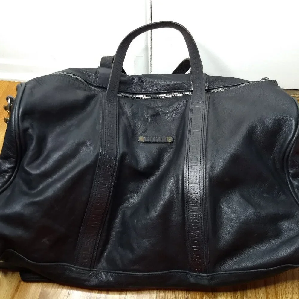Rare Eagles Saquon Barkley Leather Bag Revisit Mitchell & Ness Travel Duffel